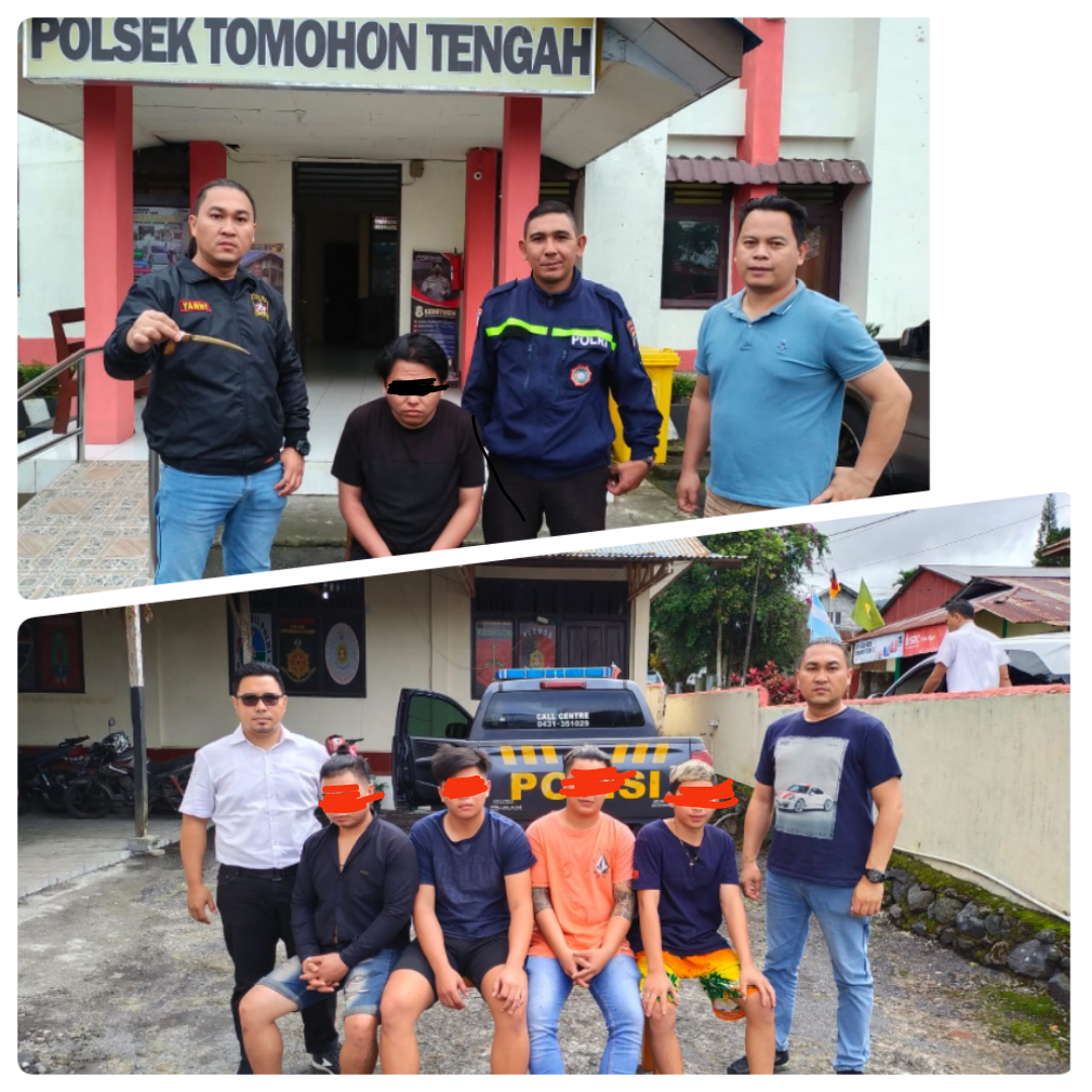 Penikaman Berujung Balas Dendam, Tim Opsnal Polsek Tomohon Tengah Amankan Tersangka Penikaman dan Pengrusakan Rumah Warga