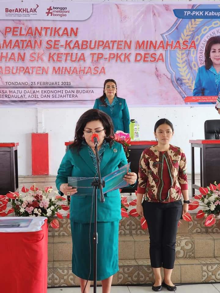 Lantik 25 Ketua TP-PKK Kecamatan dan 77 Desa, Ini Harapan First Lady Minahasa