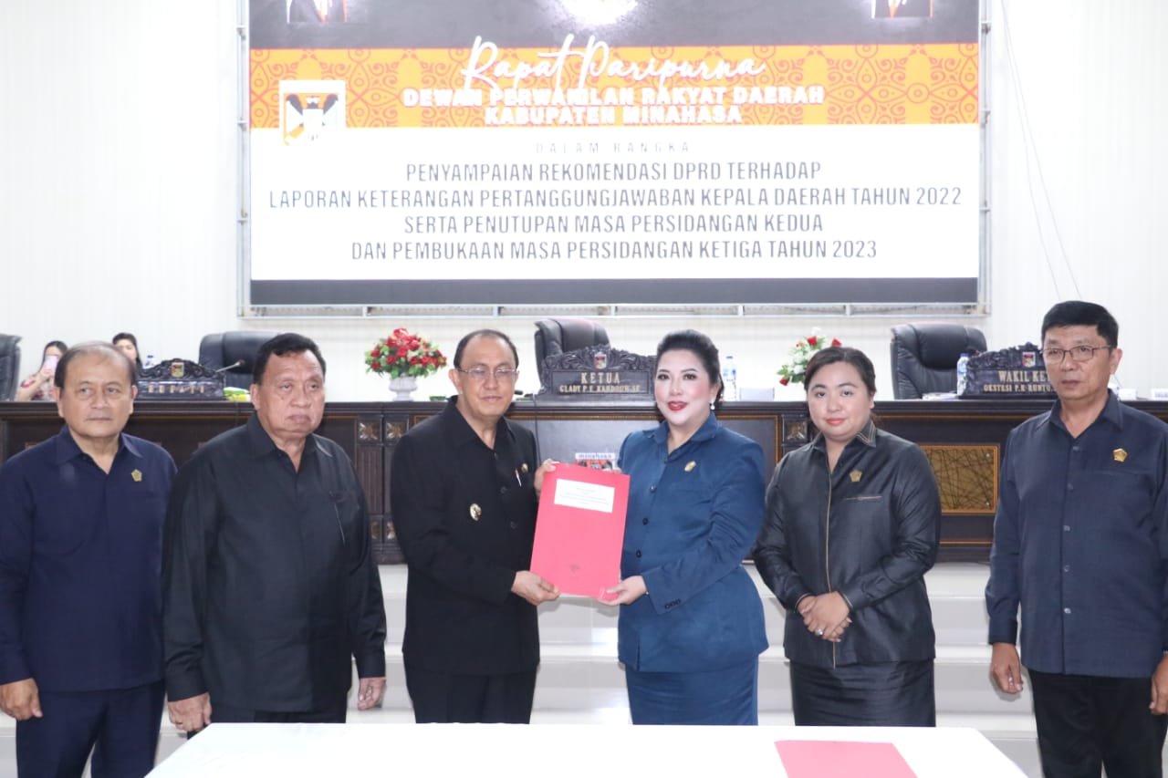 DPRD Minahasa Sampaikan Rekomendasi Terkait LKPJ Bupati Minahasa Tahun 2022
