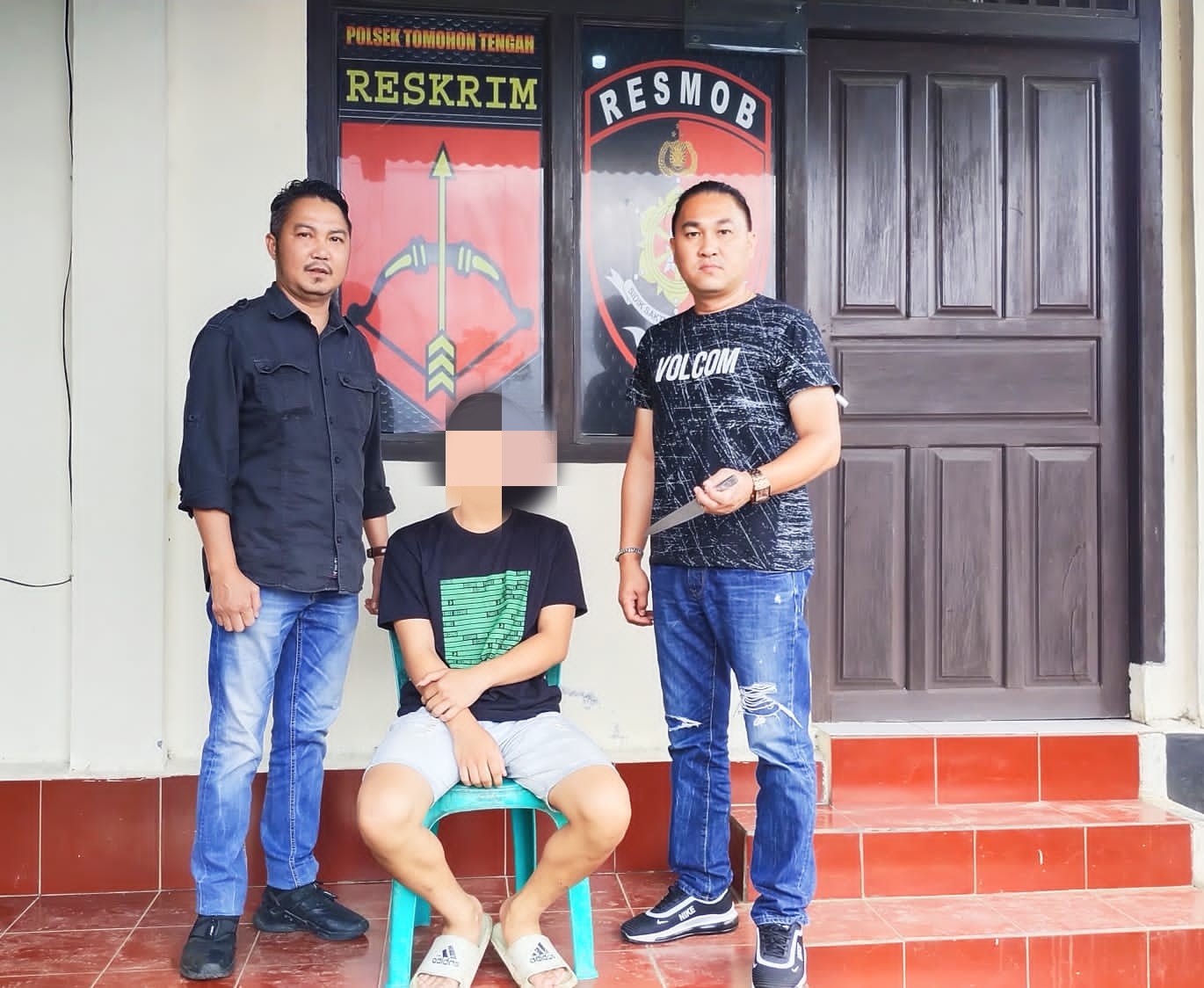 Polsek Tomohon Tengah Amankan Satu Remaja Pembawa Sajam dalam Bentrok di Paslaten