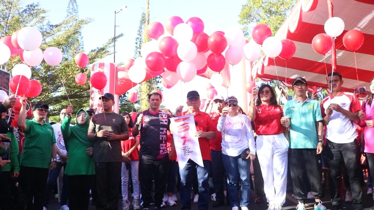 Pemkab Minahasa Gelar Jalan Sehat Bersama Sambut HUT RI ke 78