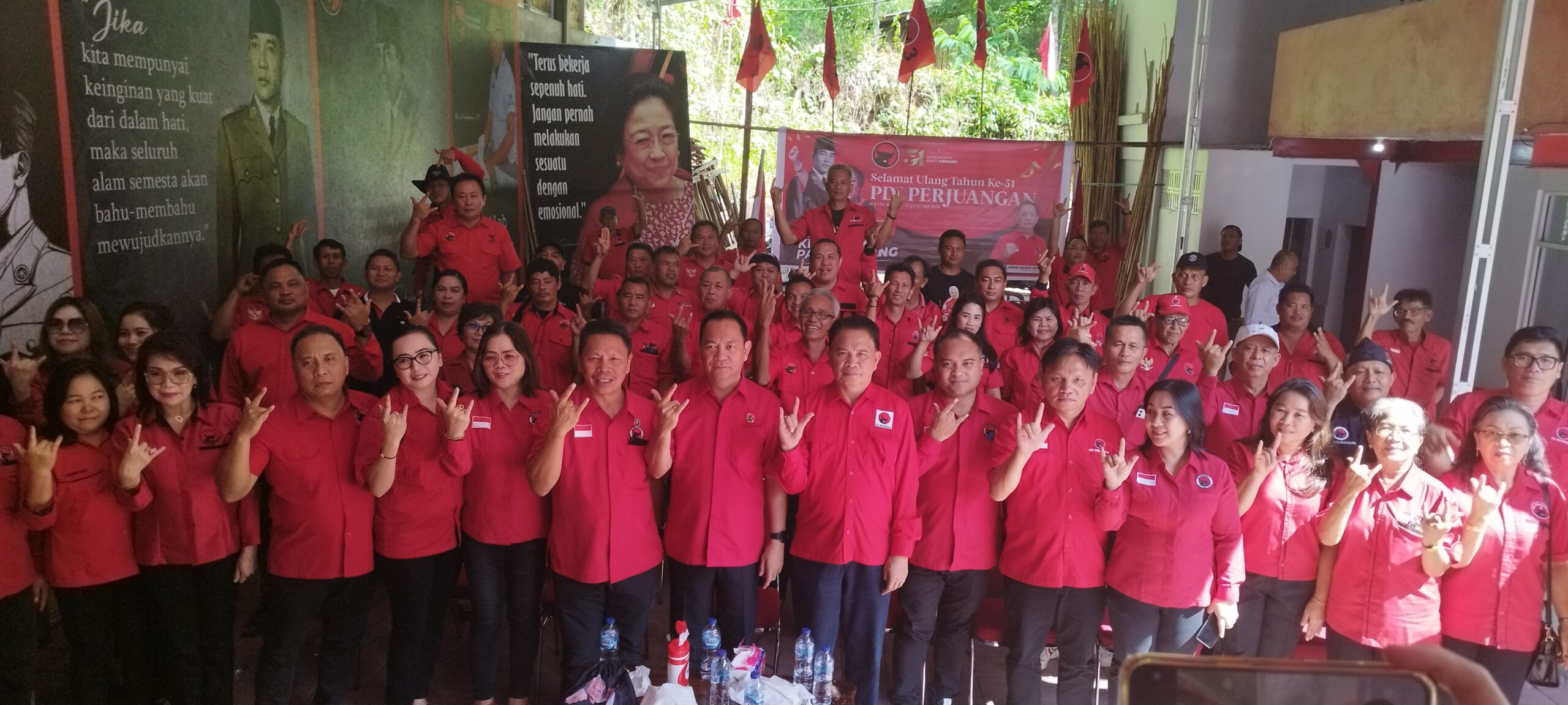 Ikuti Streaming HUT PDIP ke 51, Caroll Senduk Mantap Menangkan Pileg dan Pilpres 2024 di Kota Tomohon