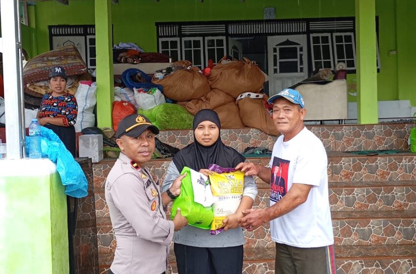  Peduli Warga, Polres Minahasa Salurkan Bantuan ke Korban Bencana Longsor di Lembean Timur