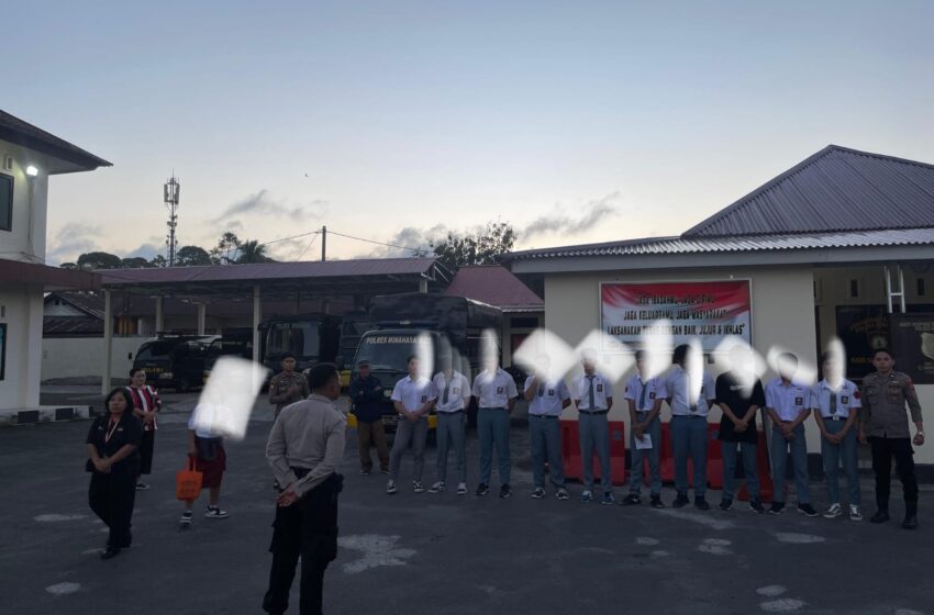  Terlibat Tawuran, 13 Siswa SMAN 1 – SMAN 3 Tondano Dibina Polres Minahasa