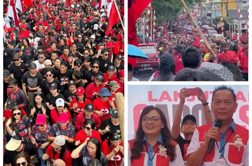  Mendaftar di KPU, Massa CS – Segar jadikan Tomohon Lautan Merah