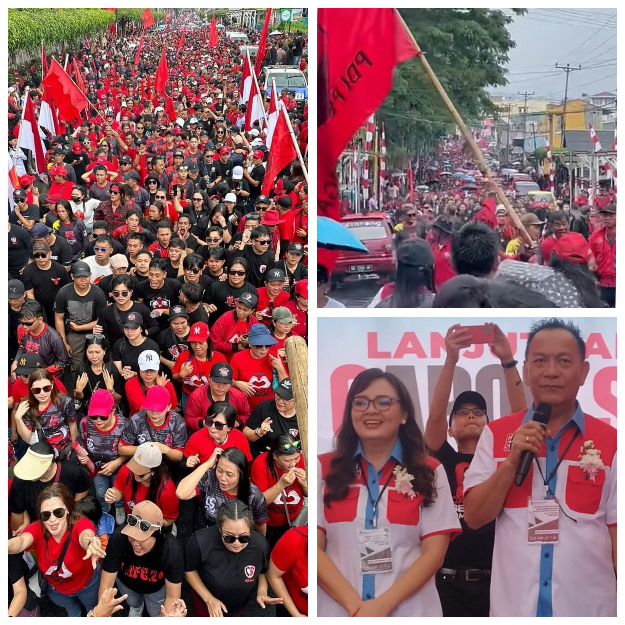 Mendaftar di KPU, Massa CS - Segar jadikan Tomohon Lautan Merah