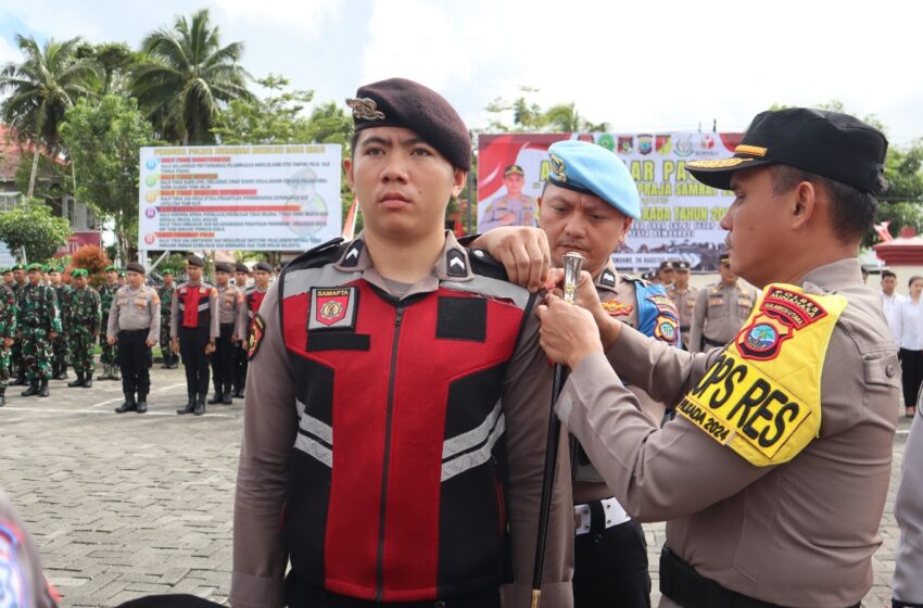  Polres Minahasa Apel Gelar Pasukan Operasi Mantap Praja Samrat 2024