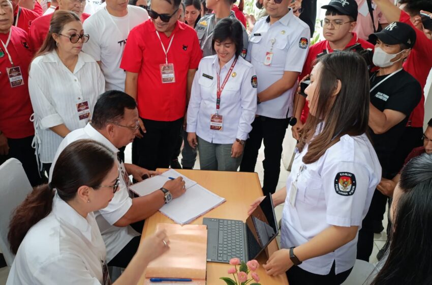  Pasangan Robby Dondokambey dan Vanda Sarundajang Resmi Daftar sebagai Calon Bupati dan Wakil Bupati Minahasa